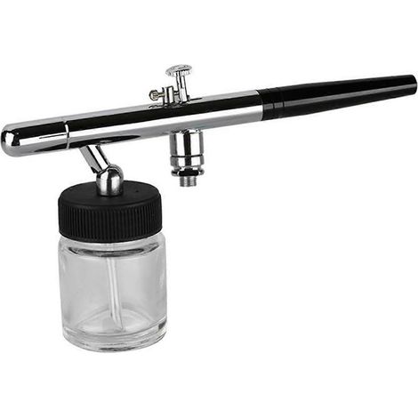 Pistolet à peinture à jet double énergie cinétique de 0,35 mm pour tatouage et manucure (poignée noire) (1/5)