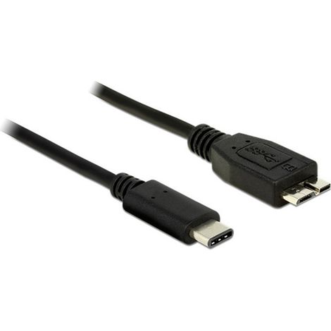 Delock USB-Kabel USB 3.2 Gen1 USB-C® Stecker, USB-Micro-B 3.0 Stecker 1.00 m Schwarz 83677 (1/2)