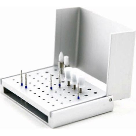 Support porte-fraises dentaires à 58 trous, 1 pièce, avec boîte de désinfection pour autoclave.