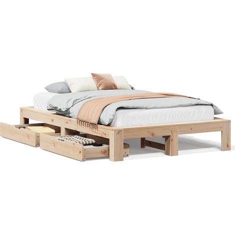 Maison Exclusive - Giroletto senza Materasso 135x190 cm in Legno Massello di Pino