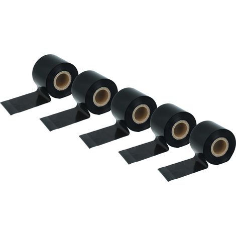 vhbw 5x Thermal Transfer Ribbon compatible with Valentin CV6800 Printer Label Printer - Thermal Ribbon, 50 mm x 300 m, Black (1/4)
