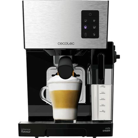 Cecotec – Cafetière semi-automatique 20 bars – Réservoir à lait 400ml – Technologie ForceAroma – Système Thermoblock en acier inoxydable