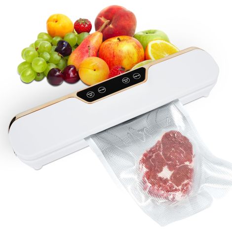 Selladora al vacío de alimentos, potencia de succión de 62 kPa, modos seco/húmedo, 10 bolsas de vacío para alimentos, temporizador digital, compacta y ligera, selladora al vacío de alimentos