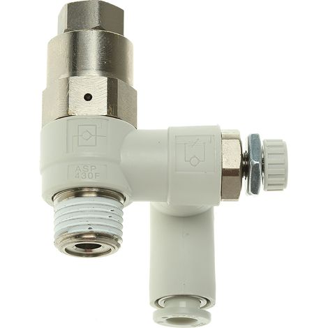 Régulateur de débit SMC ASP, R 1/4 Mâle ( Prix pour 1 )