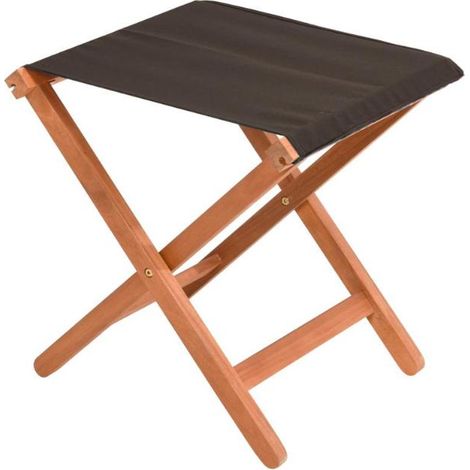 TABURETE MADERA PLEGABLE TELA GRIS