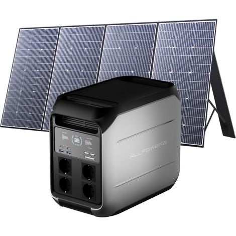 ALLPOWERS Generador Solar P1800, 1024Wh LiFePO4 Batería con Panel Solar de 400W, 4 Salidas AC de 1800W (3600W Pico), Estacion de Energia Portatil para Exteriores, Camping, Apagón, Emergencia (1/5)