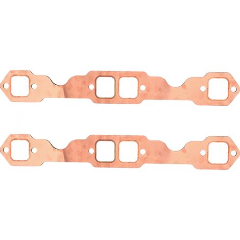 2pcs Joints d'échappement carrés en cuivre plaqué, réutilisables, pour SBC Chevy 327 305 350 (1/3)