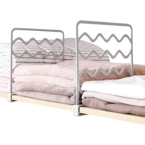 Lot de 4 séparateurs d’étagères sans perçage pour garde-robe, cuisine, cloison d’organisation – DELKEVIC (1/5)