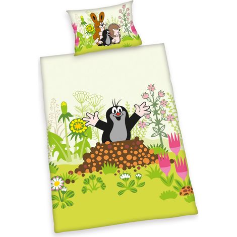 Parure de Lit Réversible pour Enfants, Housse de Couette 100 x 135 cm, Taie d'Oreiller 40 x 60 cm, Flanelle (1/5)