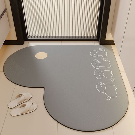 Silikastaub Anti Rutsch Badewannenmatte – Herzform 80 x 80 cm – Absorbierend, sanft und schnelltrocknend – Ideal für Bad, Waschbecken und Toiletten