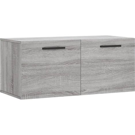 Armadio da parete contenitore pratico decorazione d'interni 80 x 36,5 x 35 cm in legno ingegnerizzato grigio 020048873