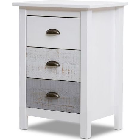 Mesita de noche Ocean 3 cajones Blanco - Vintage Colors (ancho) x 65cm (alto) (1/5)