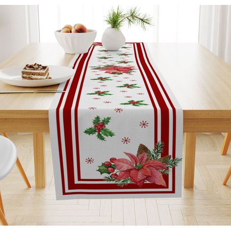 (33x183CM)Coureur de table en lin Pour l'extérieur, le balcon, l'intérieur et la décoration de fête (1/3)