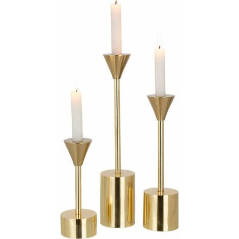 Lot de 3 Chandeliers Design "Emma" 37cm Or