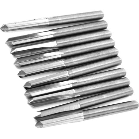 10 pièces Fraises CNC 3,175mm Acier Tungstène 90° pour Gravure Bois Métal Précise
