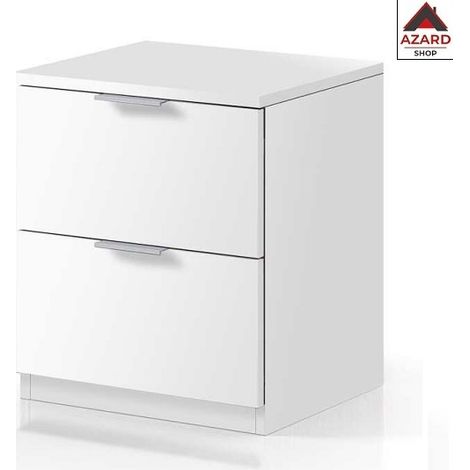 Comodino Bianco 2 Cassetti Cassettiera in Legno Studio Camera da Letto Cameretta (1/3)
