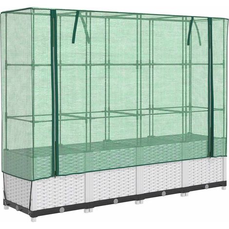 Maison Exclusive - Letto Rialzato con Copertura Serra Effetto Rattan 160x40x138 cm