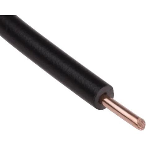 Câble à âme rigide H07 V-U, 2.5mm2, noir, bobine de 25m.