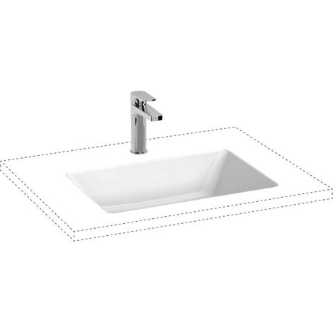 Jika Cubito - Lavabo encastré, 54 x 37 cm, avec trop-plein, sans trou pour la robinetterie, Jika Perla, blanc H8164221001091 (1/2)