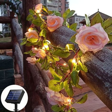 Solar-Lichterkette mit Blumenmuster – 5 m – 50 LEDs – Solar-Lichterkette für Garten, Hof, Baum, Zaun, Weihnachten, Party, Feiertage [Energieklasse G] (1/5)