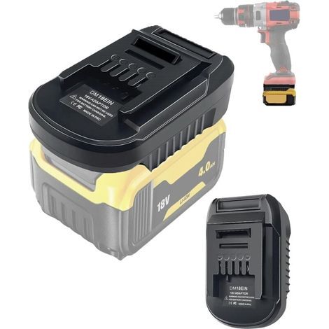 Ulisem DM18EIN Akkuadapter für Dewalt und Milwaukee – Konverter für Einhell-Elektrowerkzeuge – Kompatibel mit Dewalt 20V und Milwaukee 18V (1/4)
