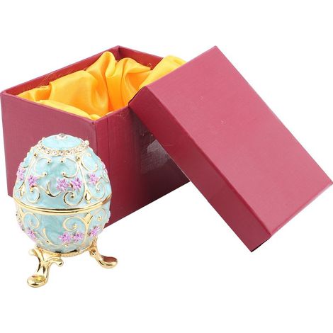 Handgefertigte, emaillierte Schmuckschatulle in Form eines Ostereis, Schreibtisch-Organizer, Wohnaccessoire, Geschenk (1/5)