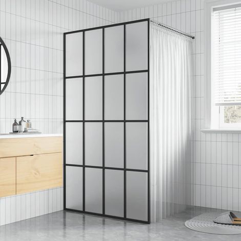 Paroi de douche pour douche à l'italienne, verre de sécurité dépoli, 100 x 195 cm (1/5)