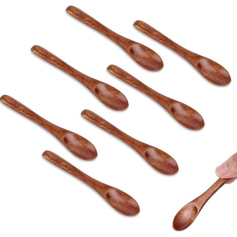 8pcs Petites Cuillères en Bois, 10cm Petite Cuillère à Café en Bois Mini Cuillère à Condiment Cuillères à Miel Small Wooden Teaspoon Spoons pour Pots à Épices Sel Miel Café Lait Ustensiles de Cuisine (1/5)
