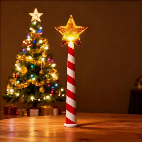 Baguette De Commande À Distance Pour Guirlandes De Noël - Sans Fil - Embout Étoile Lumineuse - Pour Intérieur Et Extérieur - 1 Pièce (1/5)