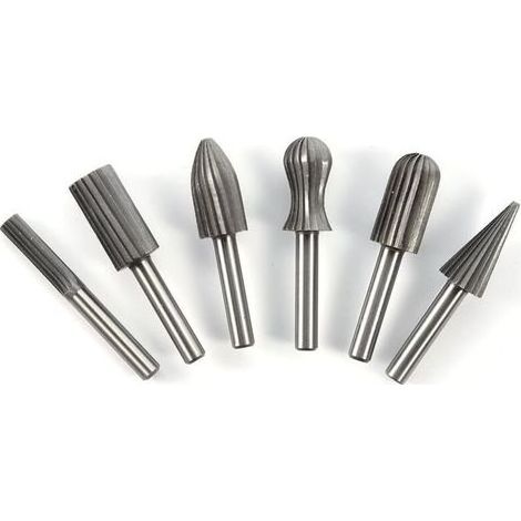 Lntyq Lot de 6 fraises rotatives pour meuleuse - Tige ronde de 6 mm - Outils de sculpture du bois (1/4)