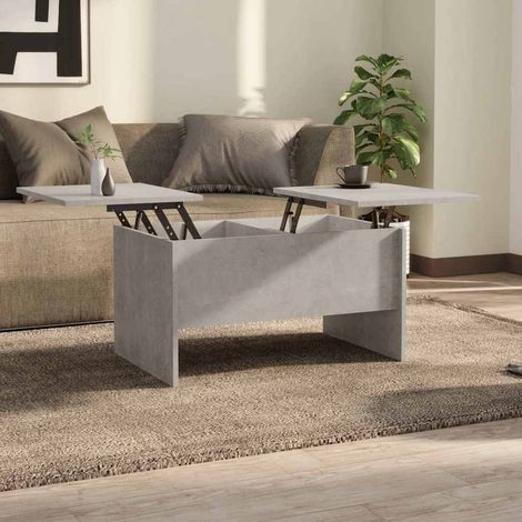 vidaXL Mesa de centro madera de ingeniería gris hormigón 80x50x42,5 cm (1/5)