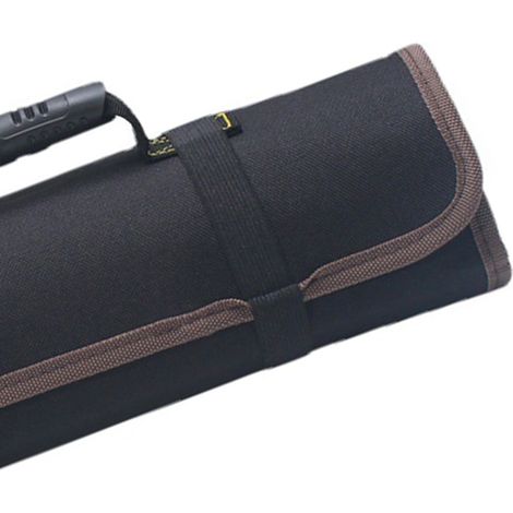 Pochette à outils roulante pour électricien, sac à ceinture en toile et Oxford, étui de rangement professionnel, boîte à outils bricolage, noir, modèle Asie du Sud-Est. (1/5)