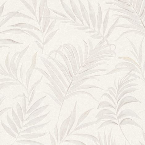 Nature wallpaper wall Profhome 791081 hot embossed non-woven wallpaper textured with floral ornaments shimmering white oyster white 5,33 m2