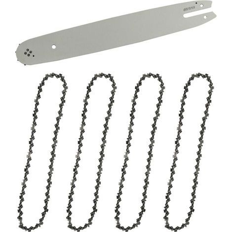 Guide-chaîne & 4 Chaînes de tronçonneuses,Guide tronçonneuse 35cm,Chaînes de tronçonneuses à gouges carrées 3/8" 1,3 mm 50 maillons longueur compatible avec STIHL (1/5)