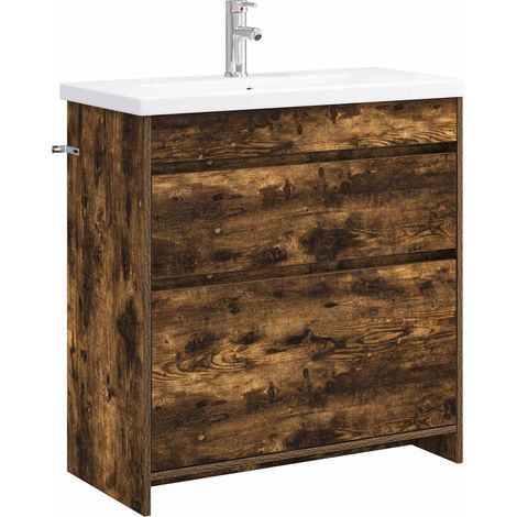 Juego de muebles de baño Roble Ahumado 81 x 40 x 84,5 cm vidaXL (1/5)