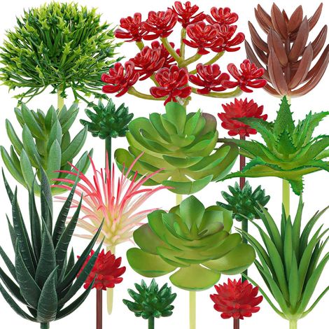 16 Pièces Succulentes Artificielles Décoratives, Plantes Succulentes Artificielles Décoration De Bureau à Domicile (1/5)