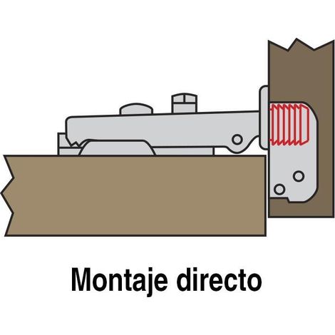 bisagra baza avan e16 105º taco montaje directo ø10mm ø26 recto montaje directo 10mm. (1/2)