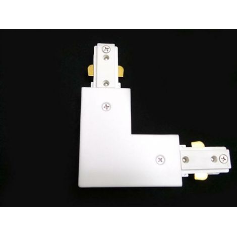 Connettore bianco angolare 90 gradi a l per binario monofase led kit 5 pezzi (1/2)