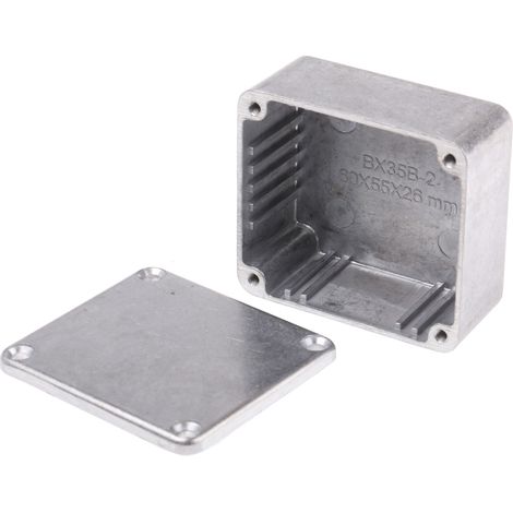Rs Pro – Boîte de dérivation en fonte d'aluminium 60 x 54.9 x 30mm – Indice IP66 – Résistante à la poussière et projections d'eau – Argent (1/3)
