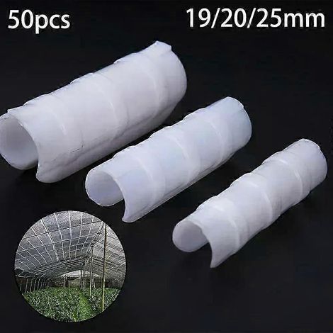 50 Stück 19/20/25 mm Pflanzenclips, Folienclips, Gewächshaus-Schnappklemmen, Kunststoffrohrklemmen, Gartenbedarf - JXLGV (1/5)