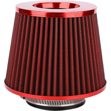 Jeffergarden Kit de filtre à air universel pour voiture, 63 mm, en fer, à haut débit, à tête champignon multi-diamètres (rouge)