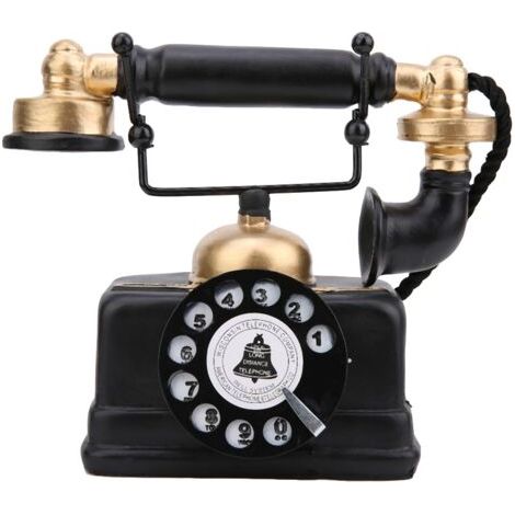 BUNTHAUS Ornement de décor de bureau à la maison de téléphone fixe filaire filaire rétro vintage (1/5)