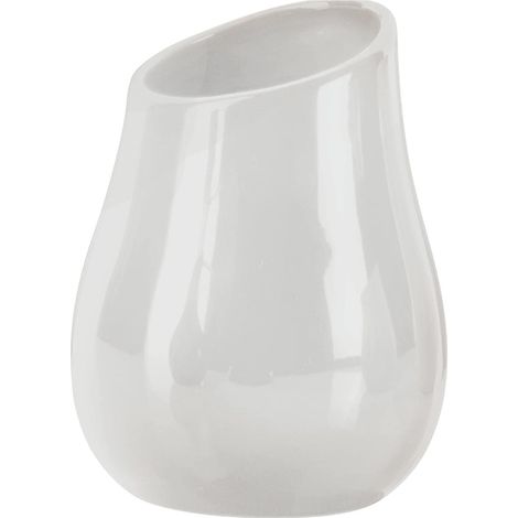Salle de Bain, Dimensions et Poids : 13 x 9,8 x 9,8 cm et 0,27 kg, Porte-Brosse à Dents en céramique, Finition Blanche, Design, Unique (1/5)
