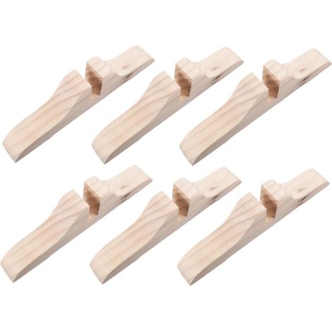 Support Pliable pour Paravent de Séparation en Bois Beige, Base Stable 6pcs pour Supports de Cloison, Installation Facile et Compatible Divers Aménagements (1/5)