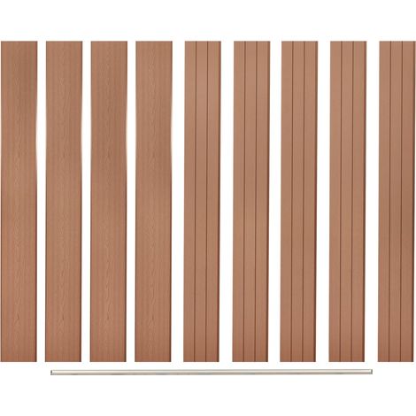 Pannelli di Ricambio per Recinzione 9 pz in WPC 170 cm Marrone vidaXL (1/4)