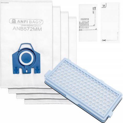 Sacs pour aspirateur Miele C3 C2 (4 unités) + 1 filtre à charbon (1/5)