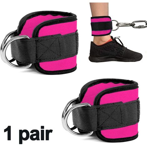 Ankle Strap - Neoprene - Adjustable Velcro Closure - Compatible With Cable Machines For Leg Extensions Curls Hip Abduction Glute Kickbacks - Pair