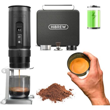HiBREW H4C Machine à café expresso Portable chauffage sans fil batterie amovible Barista café moulu Extraction sans fond (1/5)
