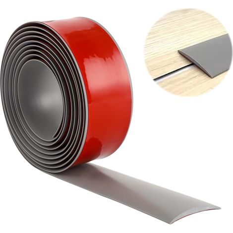 Profil de Transition Autoadhésif 3m5cm, Profilé de Transition Sol PVC, Gris Bande De Transition De Seuil, Bande de Recouvrement de Sol Pour Couvrir Les Espaces Entre Les stratifiés (1/5)