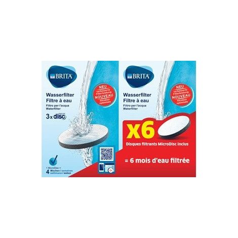 Cartucho filtro de agua Brita Pack de 6 filtros MicroDisc BRITA